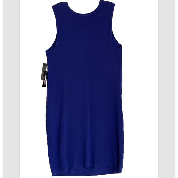 Nic+Zoe Women’s Blue Crew-Neck Sleeveless Scalloped Sheath Dress Size L NWT - Picture 3 of 8